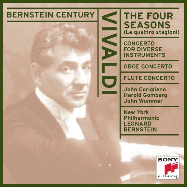 Обложка альбома «Vivaldi: The Four Seasons & Concertos» — Leonard Bernstein, Harold Gomberg, John Corigliano, Sr & New York Philharmonic