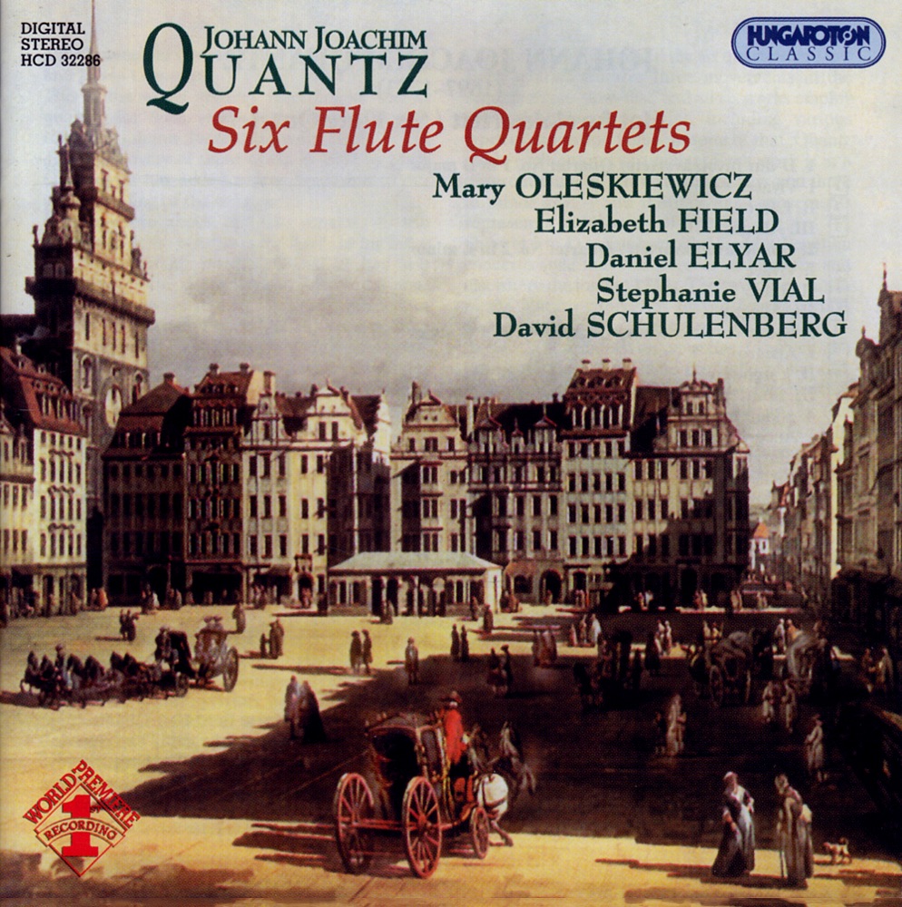 Обложка альбома «Six Flute Quartets (Hungaroton Classics)» — Mary Oleskiewicz, Elizabeth Field, Daniel Elyah, Stephanie Vial & David Schulenberg