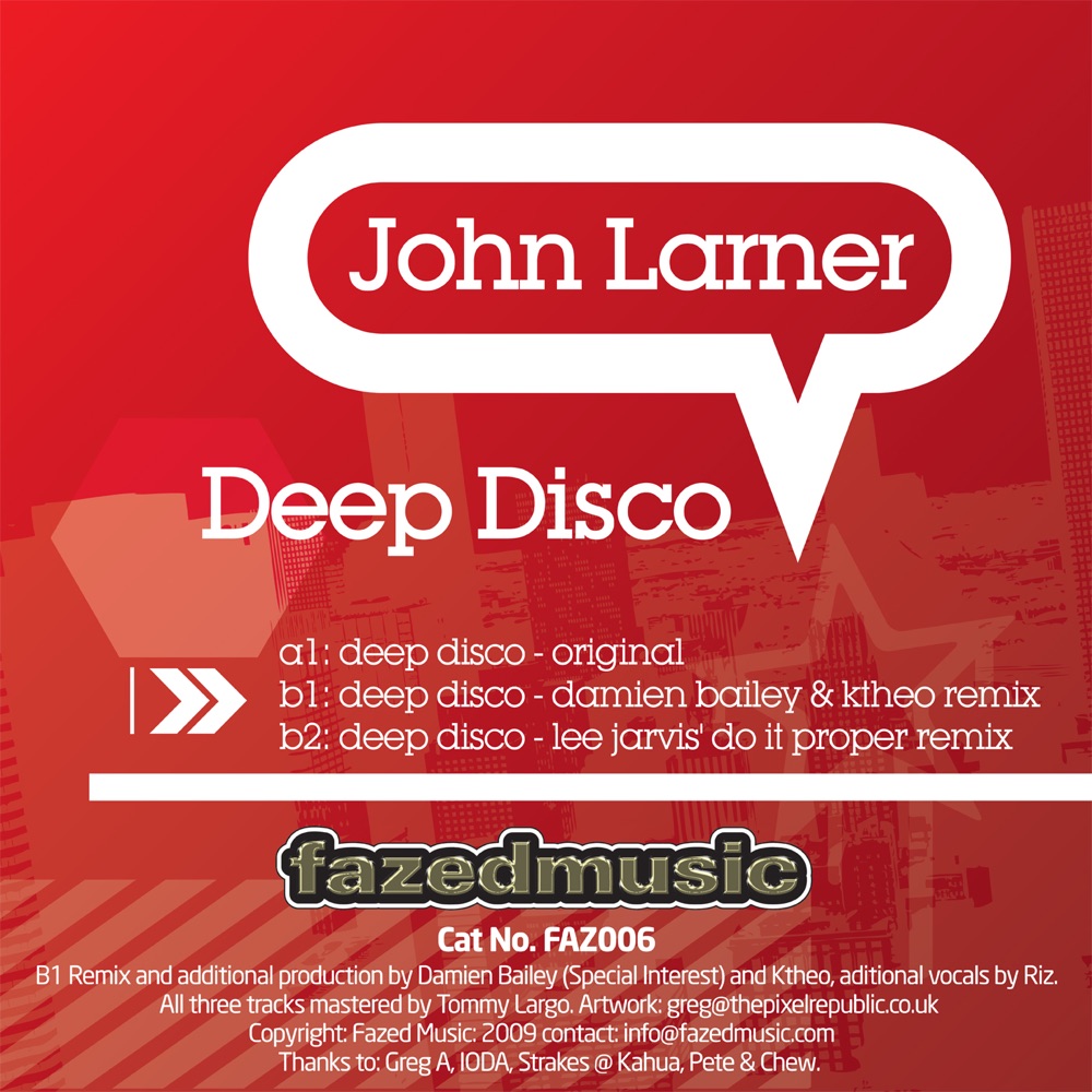 Обложка альбома «Deep Disco - Single» — John Larner