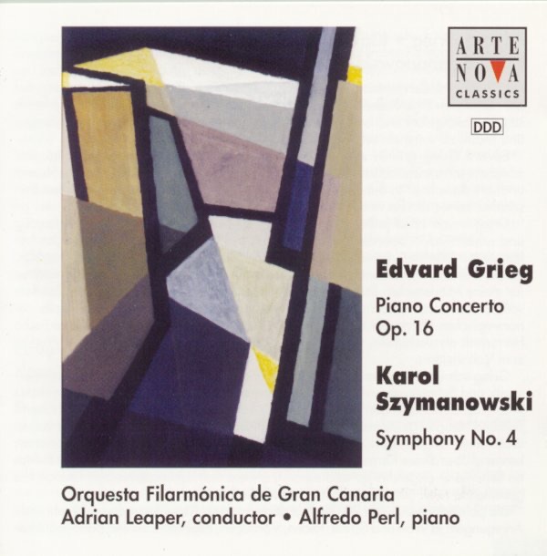 Обложка альбома «Grieg: Piano Concerto - Szymanowski: Symphony No. 4 "Symphonie concertante"» — Adrian Leaper, Orquesta Filarmónica de Gran Canaria & Alfredo Perl