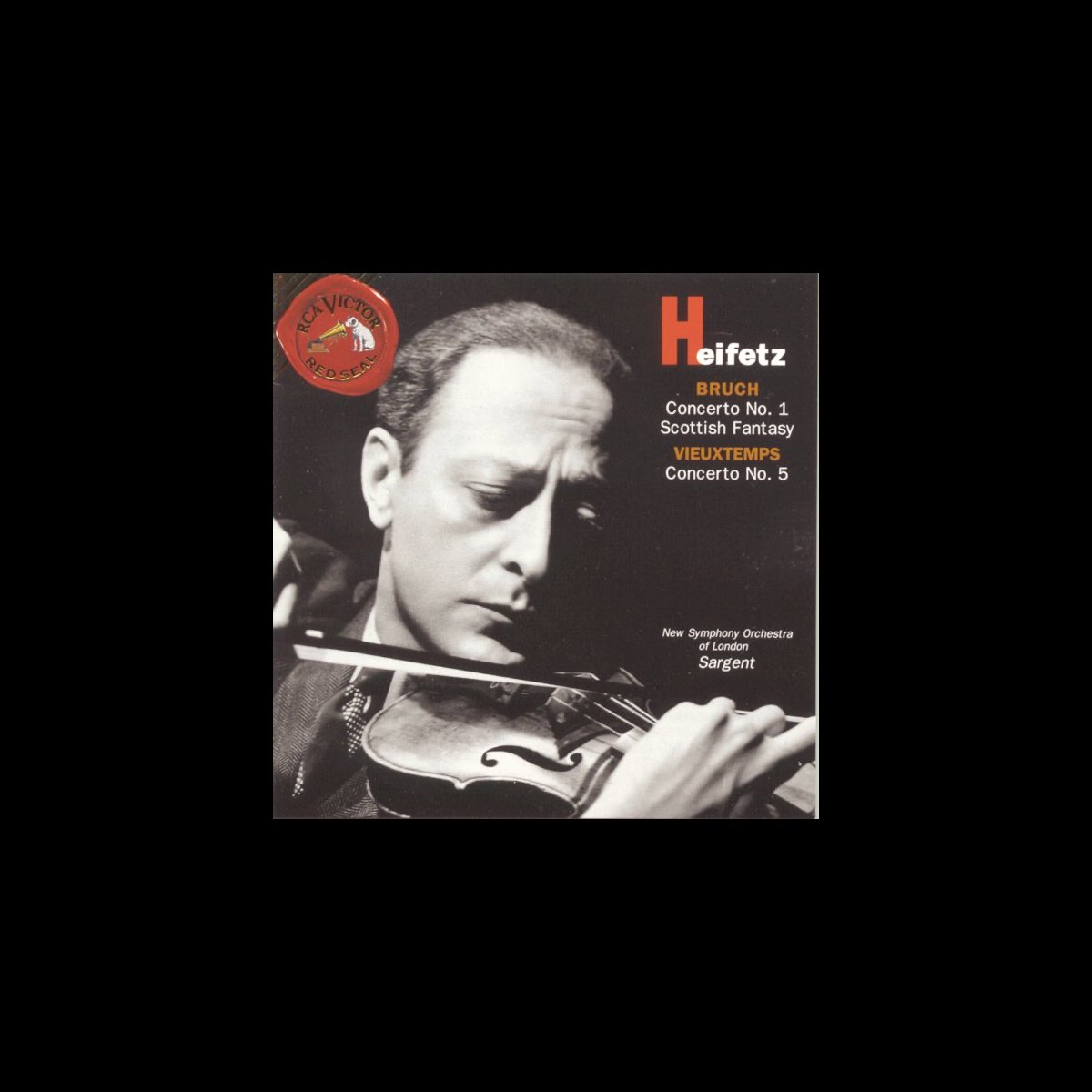 ‎Bruch & Vieuxtemps Violin Concertos Album by Jascha Heifetz & The New Symphony Orchestra Of