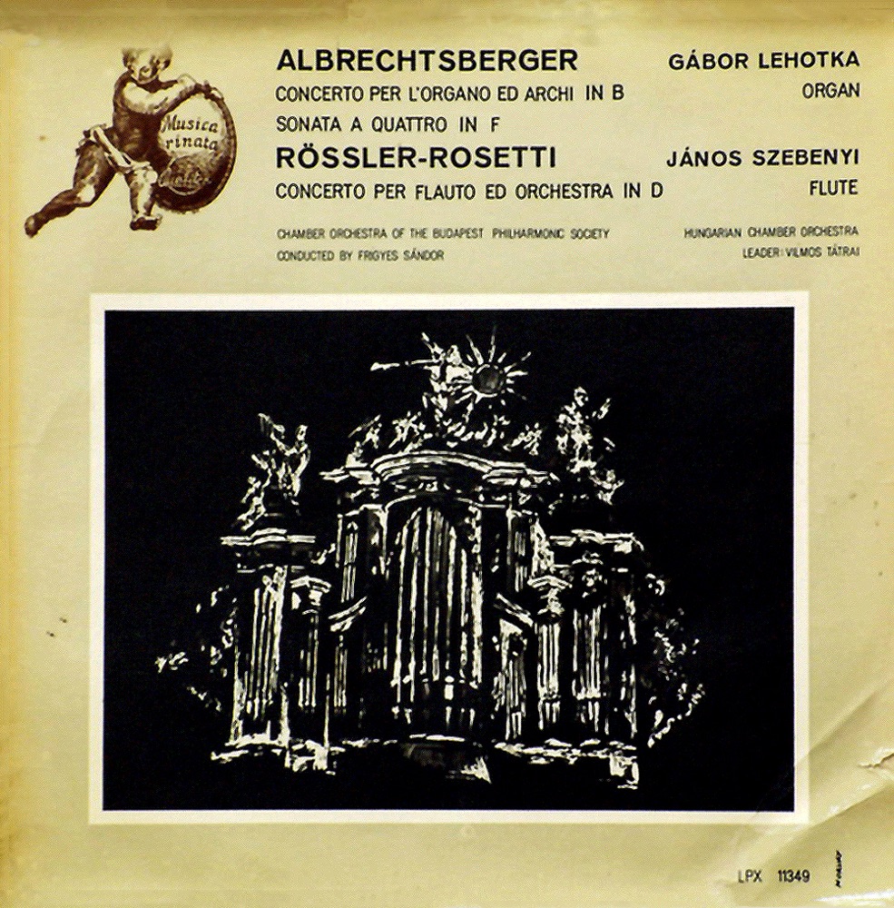 Обложка альбома «Musica Rinata IV.» — Gábor Lehotka & Budapesti Filharmóniai Társaság Kamarazenekara
