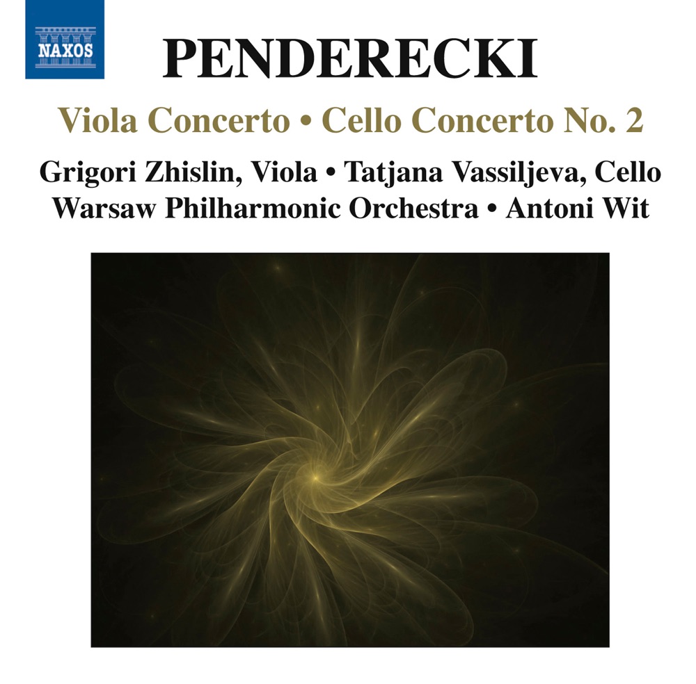 Обложка альбома «Penderecki: Viola Concerto - Cello Concerto No. 2» — Grigorij Zhyslin, Warsaw Philharmonic Orchestra, Antoni Wit & Tatjana Vassilieva