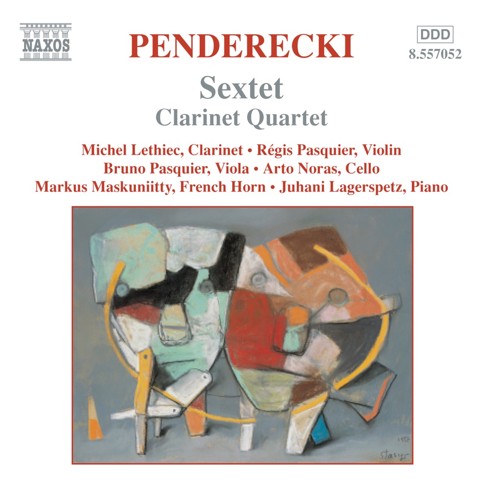 Обложка альбома «Penderecki: Sextet - Clarinet Quartet - Cello Divertimento» — Arto Noras, Bruno Pasquier, Juhani Lagerspetz, Markus Maskuniitty, Michel Lethiec & Regis Pasquier