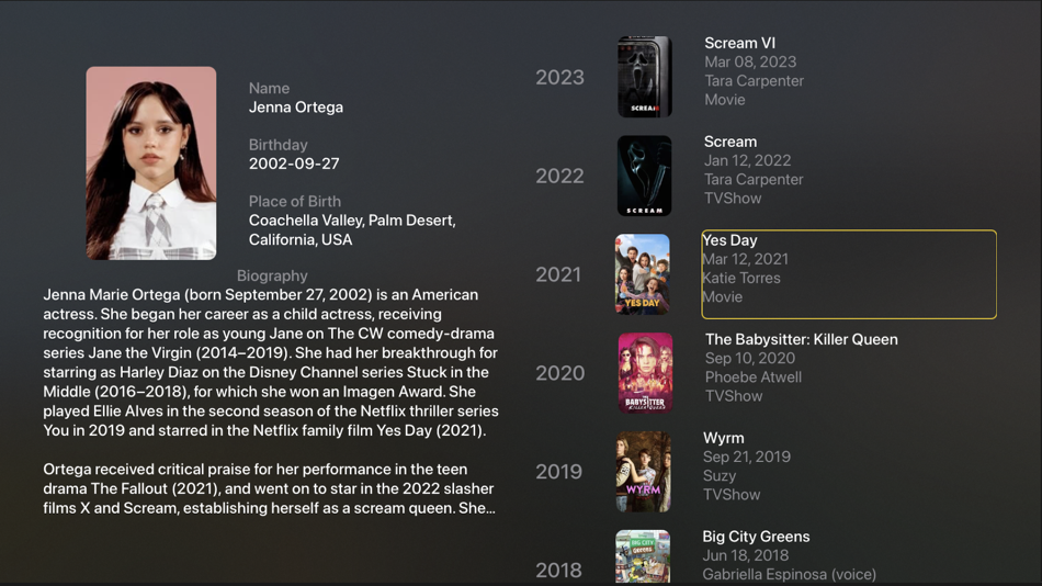 #5. Simple Movie Database (iOS) 由: Jacobus Gobel