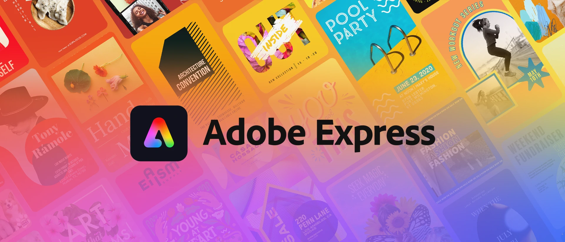 Adobe Express: Create Anything product page header