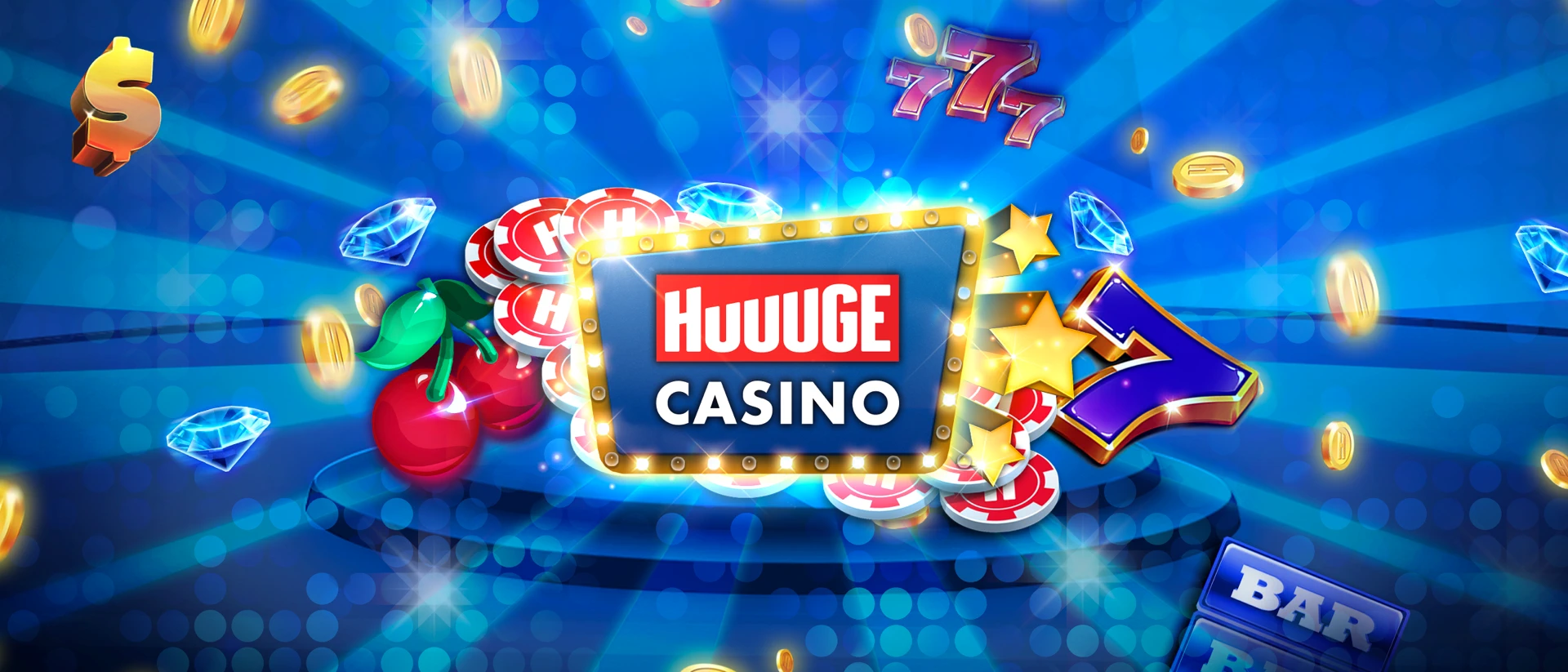 Huuuge Casino Slots Games 777 product page header