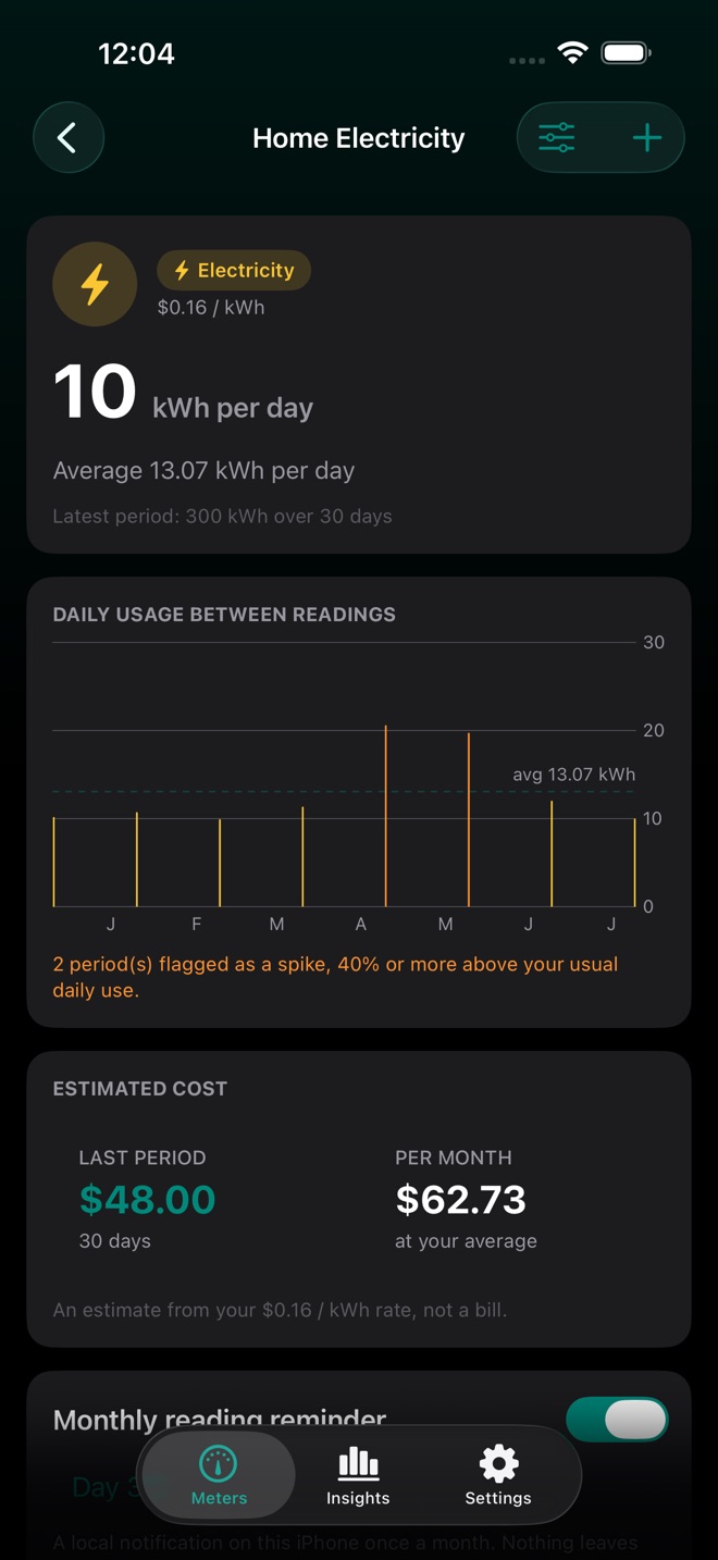 MeterMinder: Home Meters capture d’écran 2