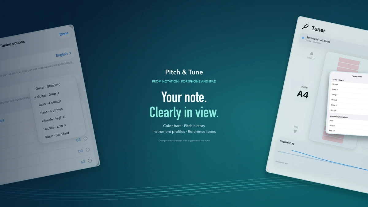 Pitch & Tune by Notation App Store product page header
