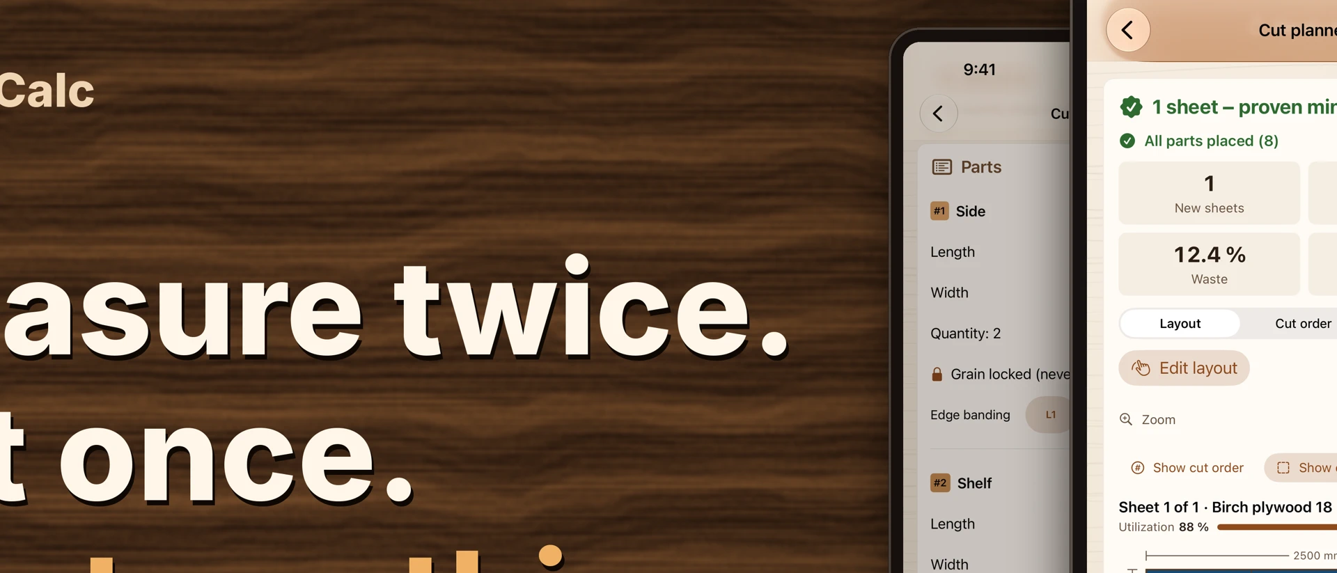 BoardCalc: Cut List & Boards product page header