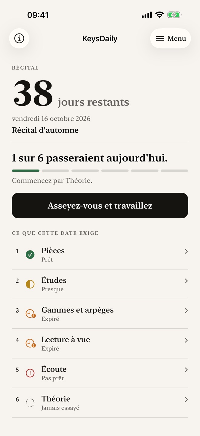 KeysDaily : pratique du piano capture d’écran 1