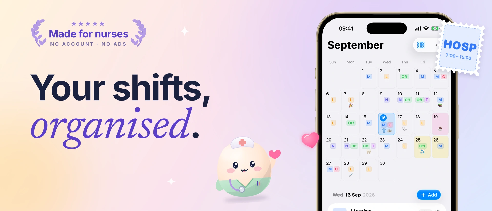 AfterDuty: Nurse Rota Planner product page header