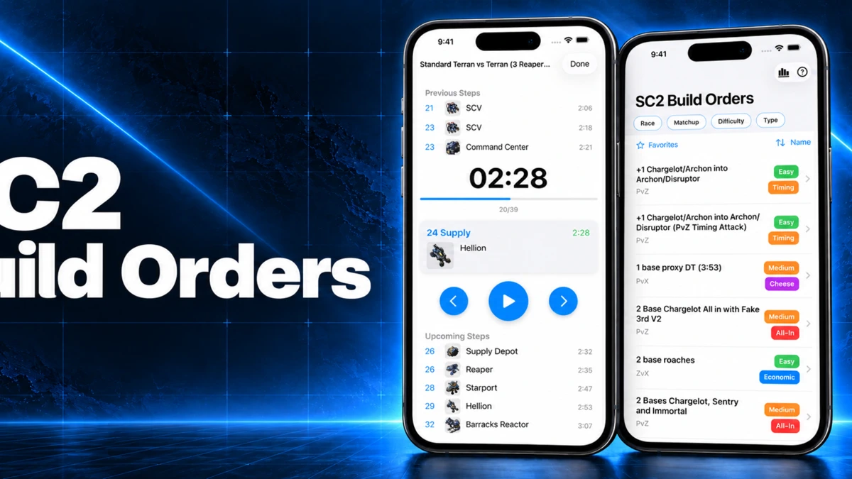 SC2 Build Orders - Starcraft 2 App Store product page header