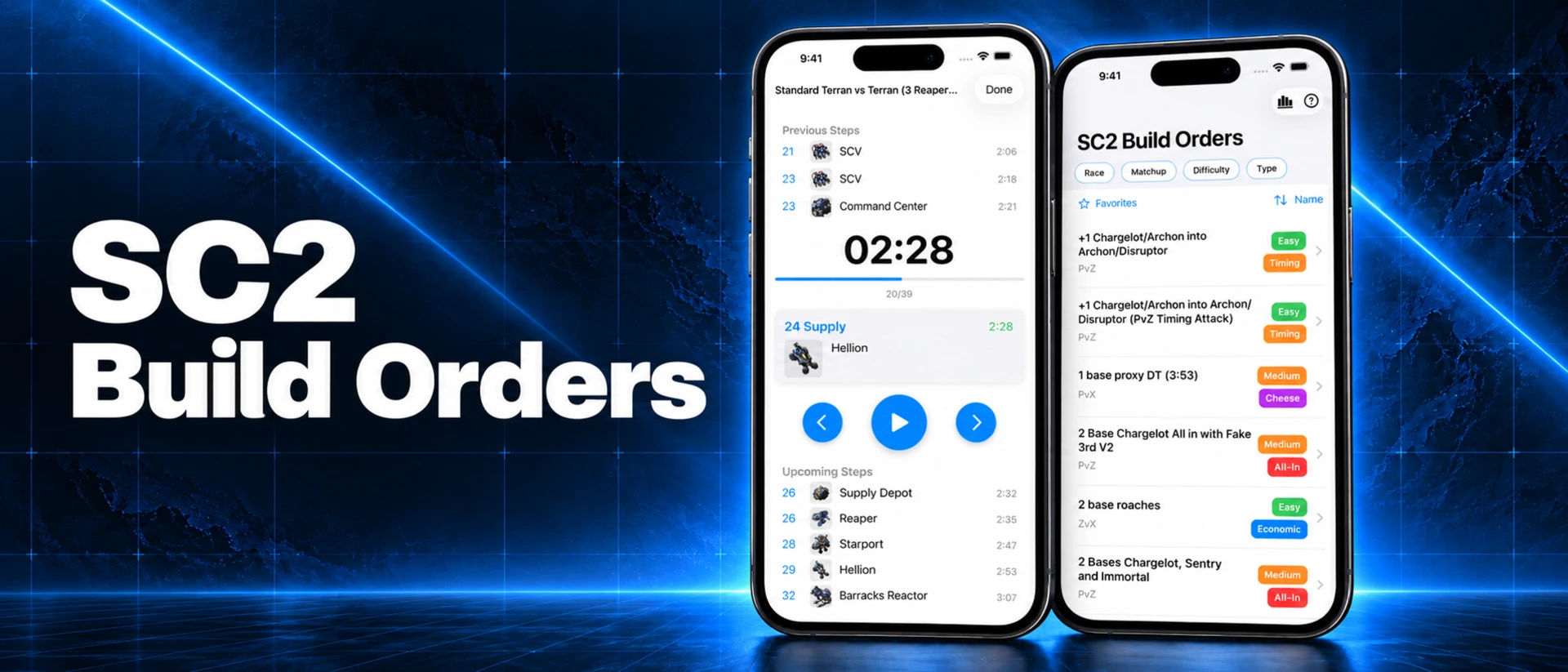 SC2 Build Orders - Starcraft 2 product page header