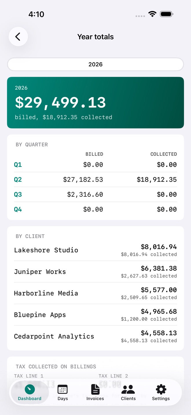 DayRate: Freelance Days screenshot 5