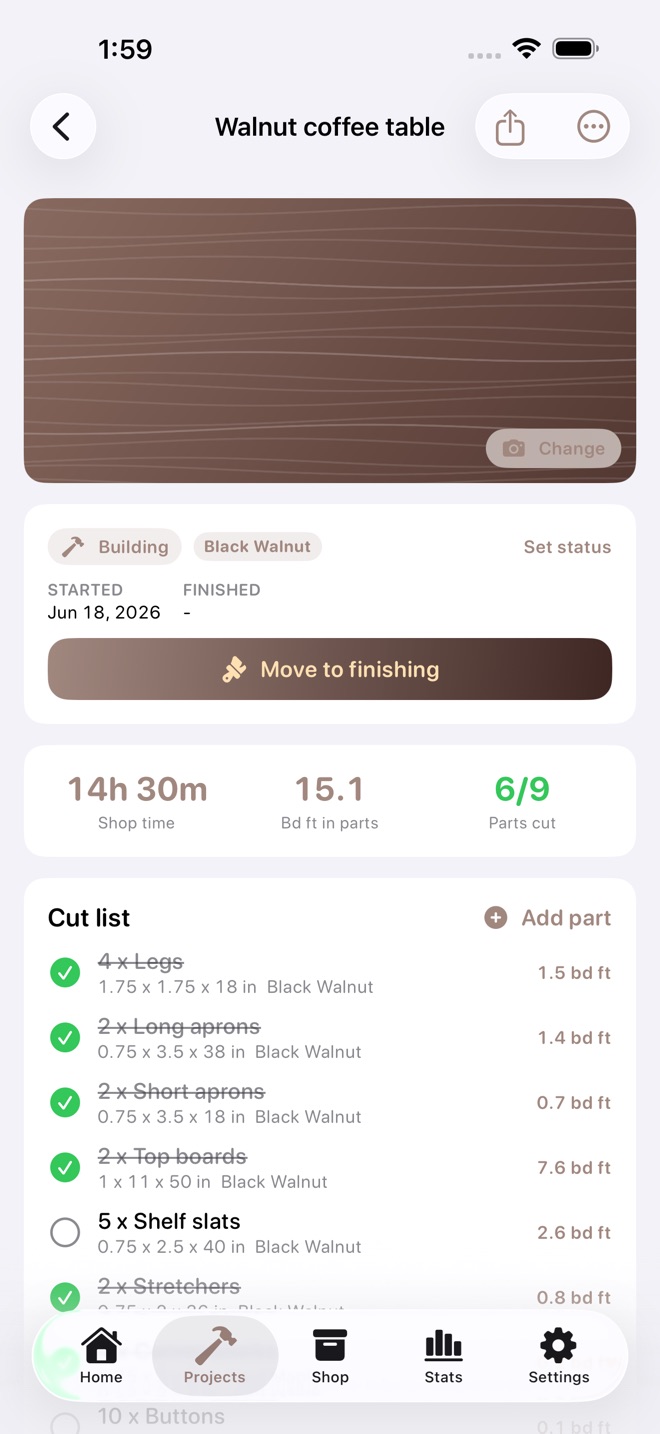 GrainLog: Woodshop Log screenshot 2