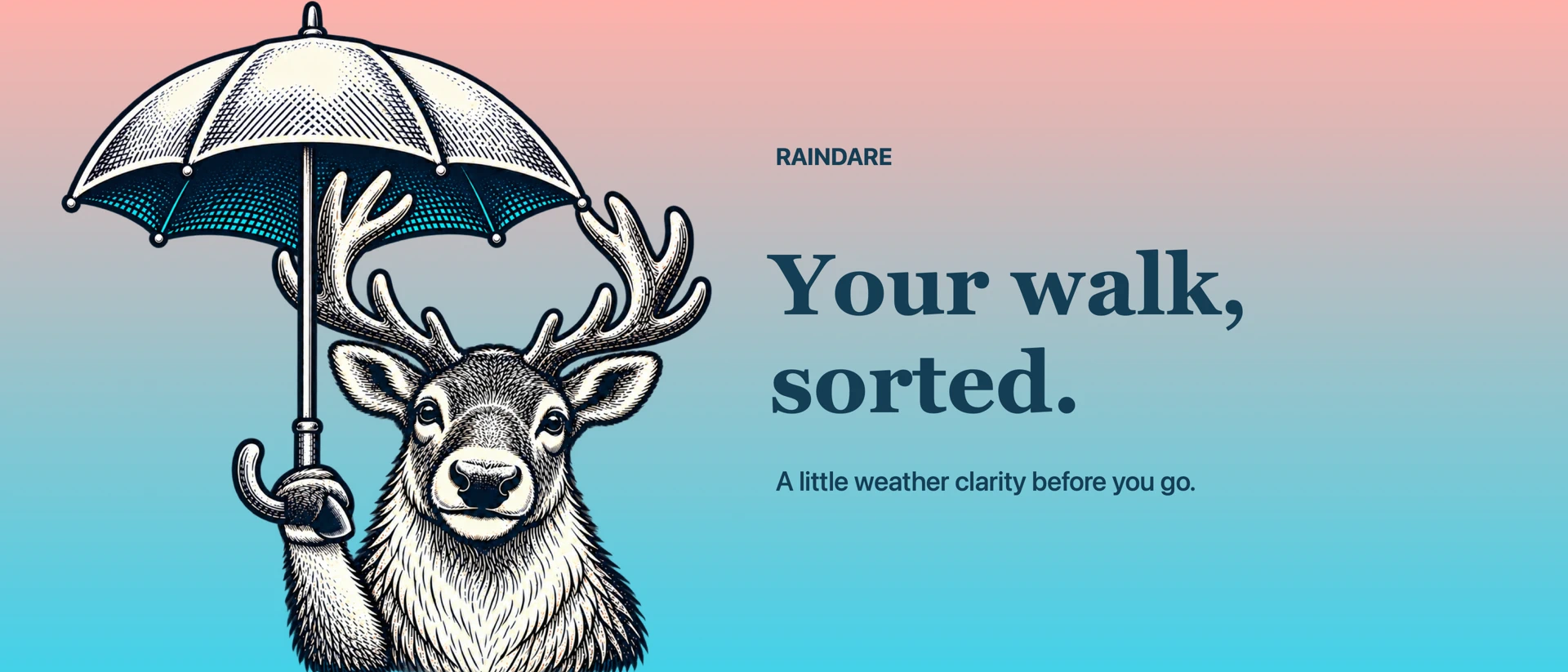 Raindare product page header