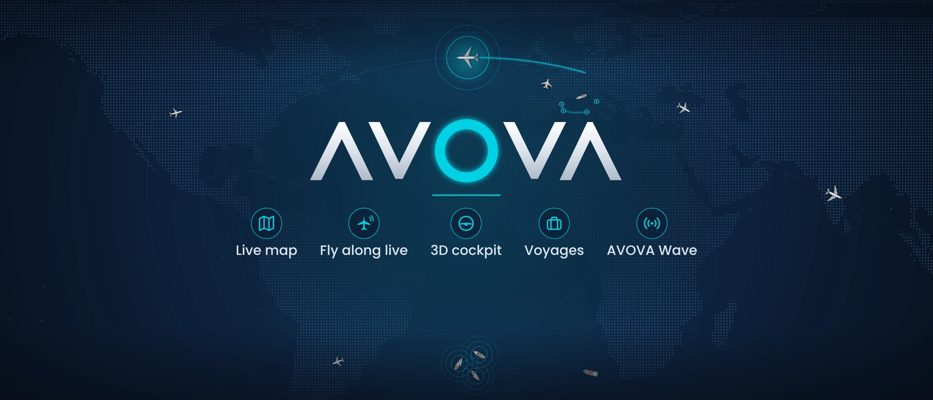 AVOVA Flight Radar Ship Radar product page header