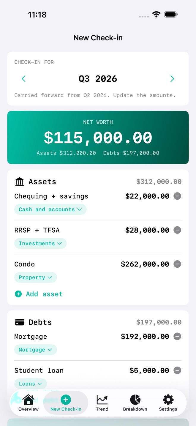 WorthLine: Net Worth screenshot 2