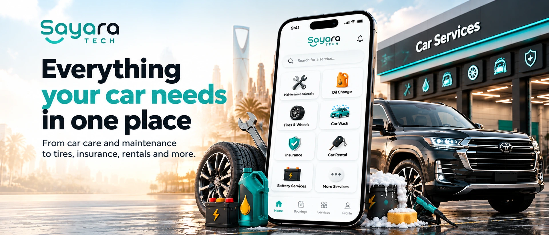 SayaraTech سيارتك product page header