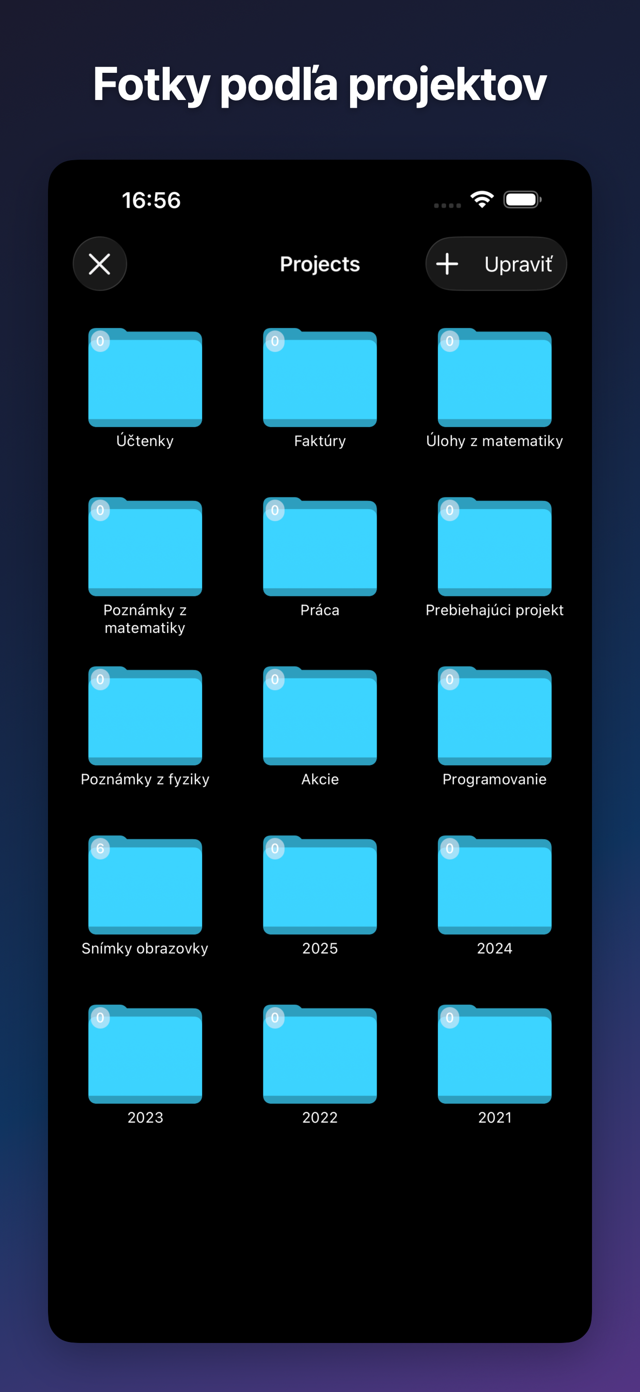 ProjectCam - Photo Folders iOS screenshot 2 showing app interface