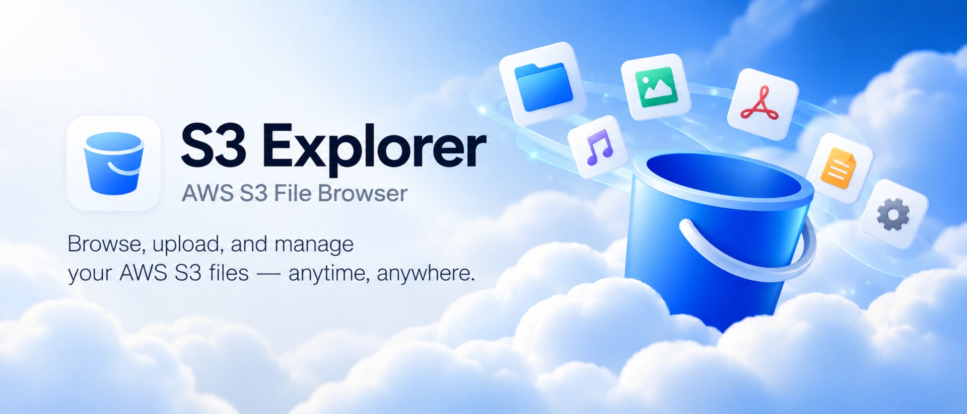 S3 Explorer – AWS File Browser product page header