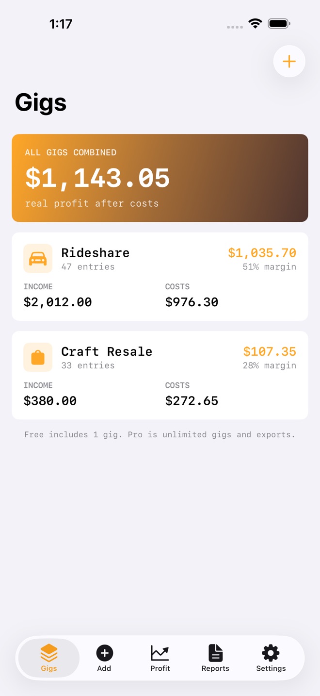 GigLedger: Side Hustle screenshot 1