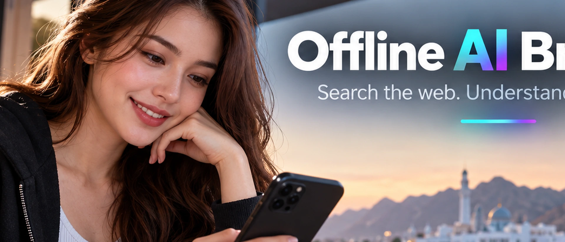 Offline AI Browser product page header