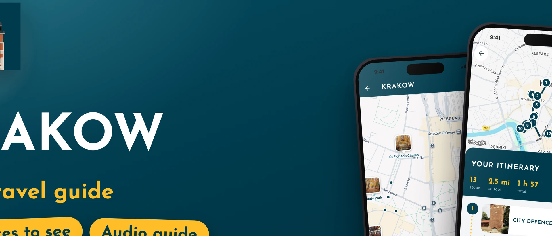 Krakow Travel & Audio Guide product page header