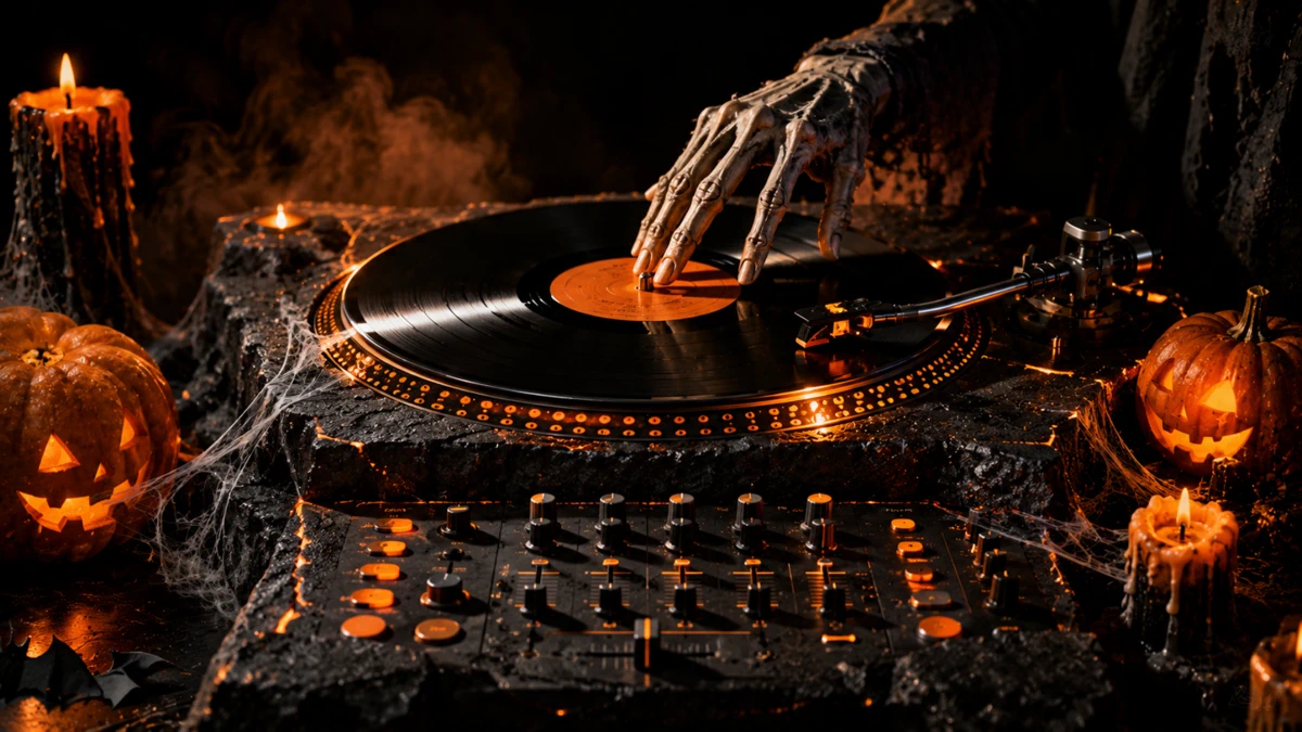 Edjing Mix: DJ Music Mixer App search result, In-app event: Halloween Party Playlist