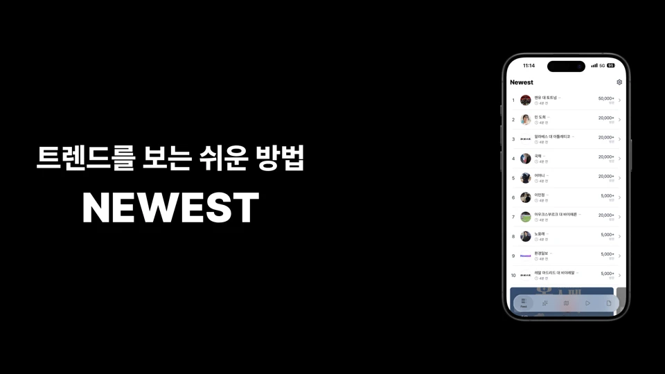 Newest - 실시간 검색어와 뉴스로 소통하세요 App Store product page header