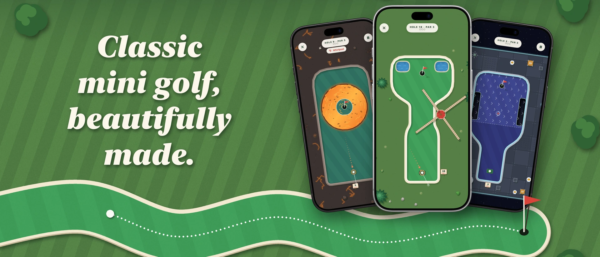 Greens: Mini-golf product page header