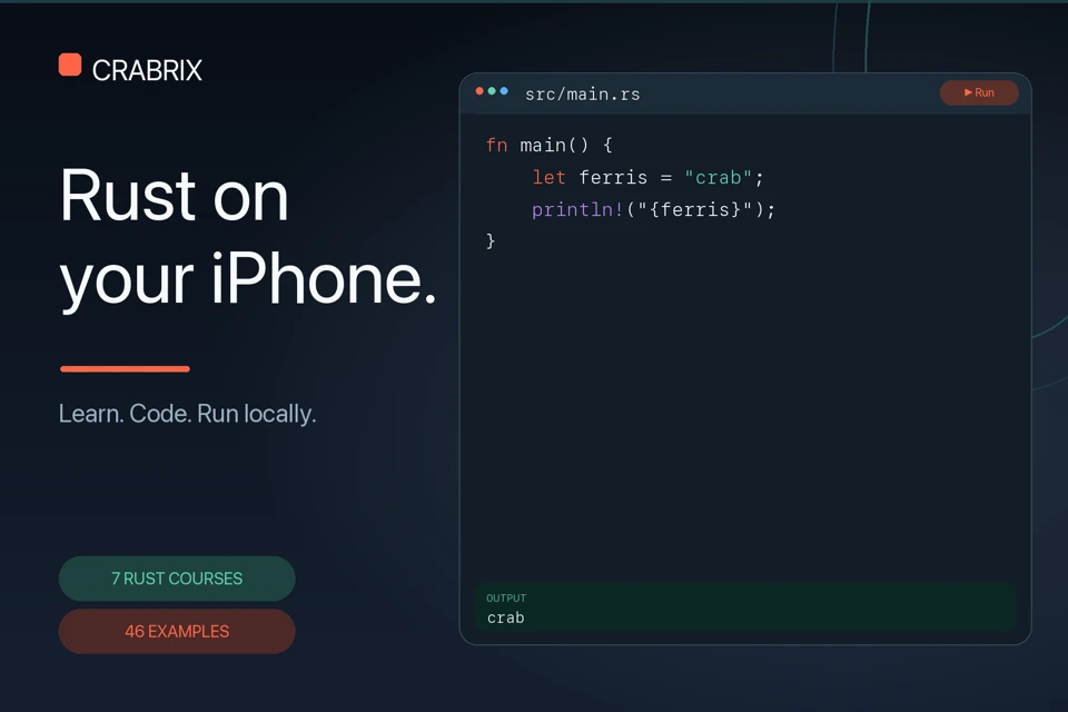 Crabrix: Rust Compiler App Store search result