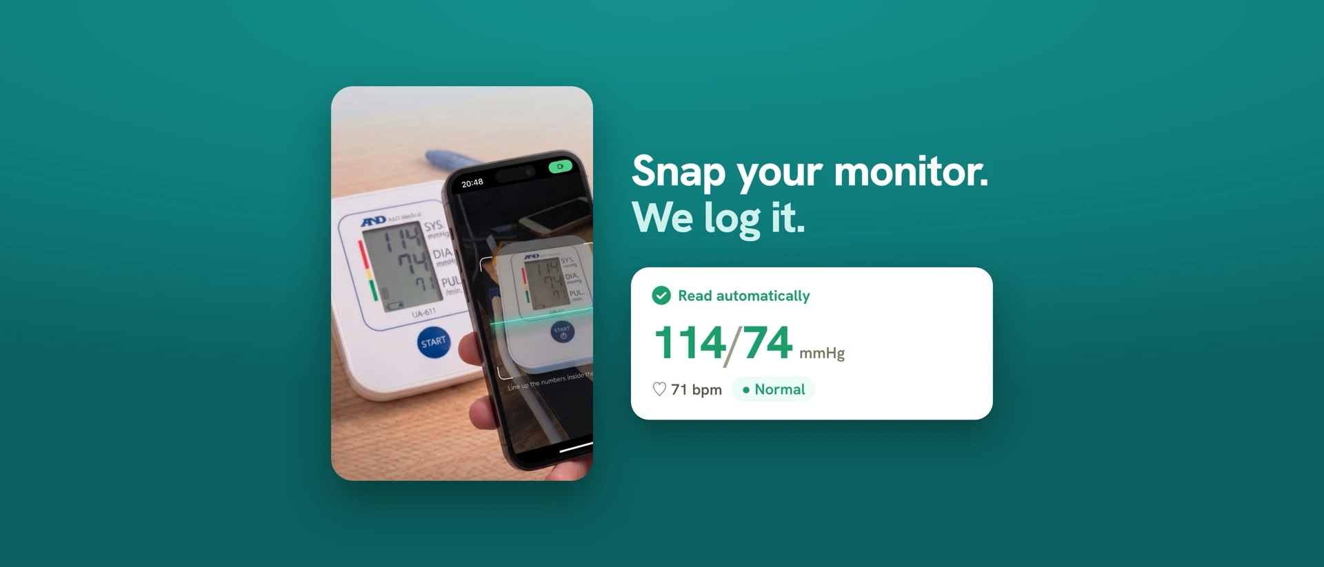 Blood Pressure Log: SnapSana product page header
