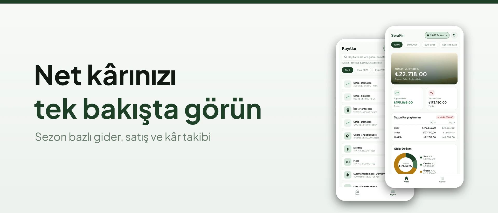 SERA GELİR GİDER TAKİP product page header