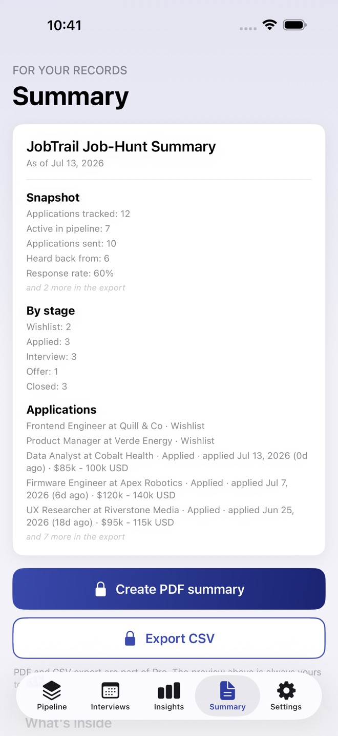 JobTrail: Job Applications screenshot 4