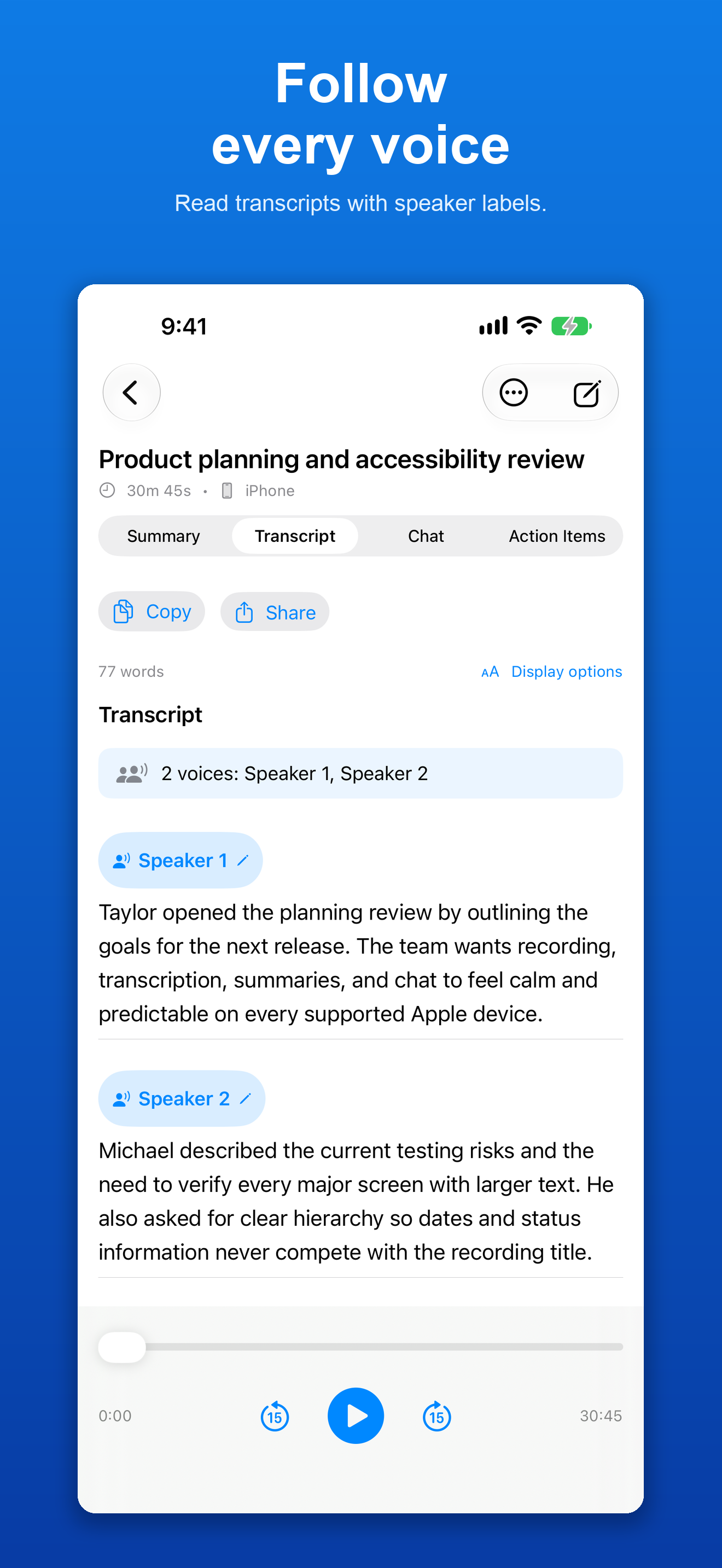 Perspective Transcribe iPhone screenshot 3
