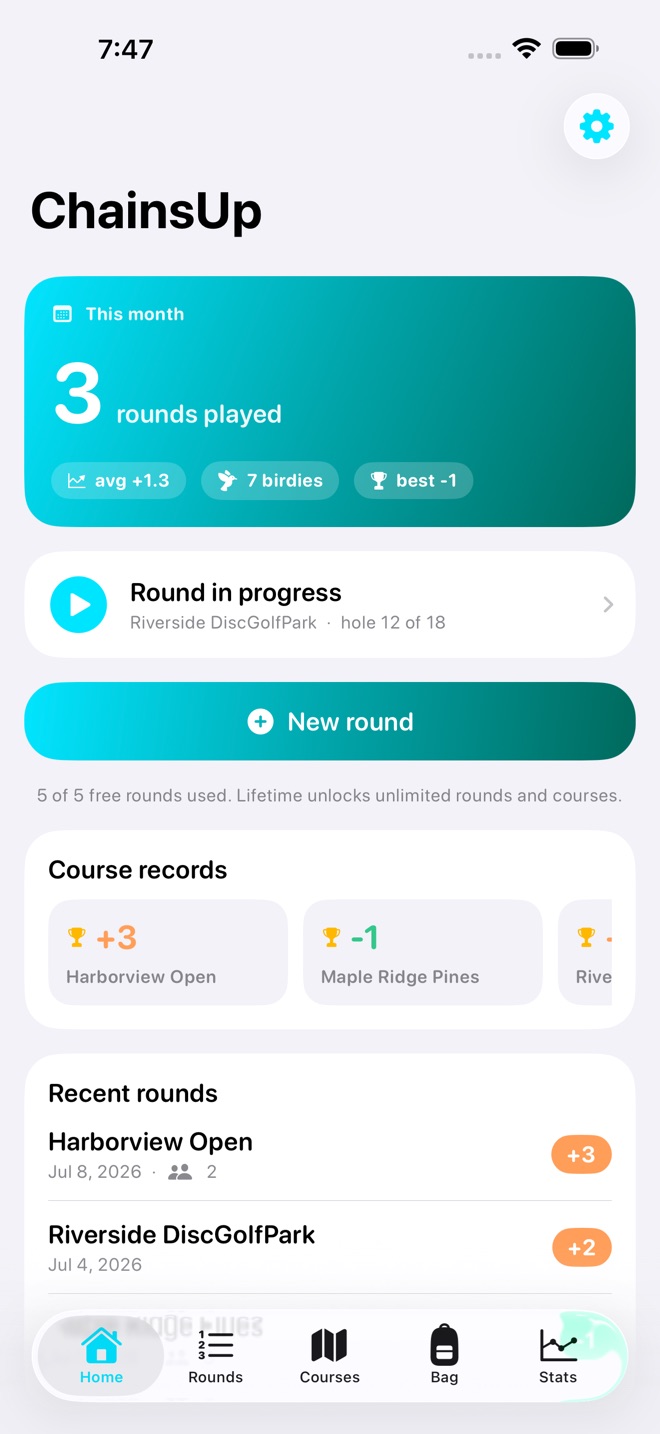 ChainsUp: Disc Golf screenshot 1