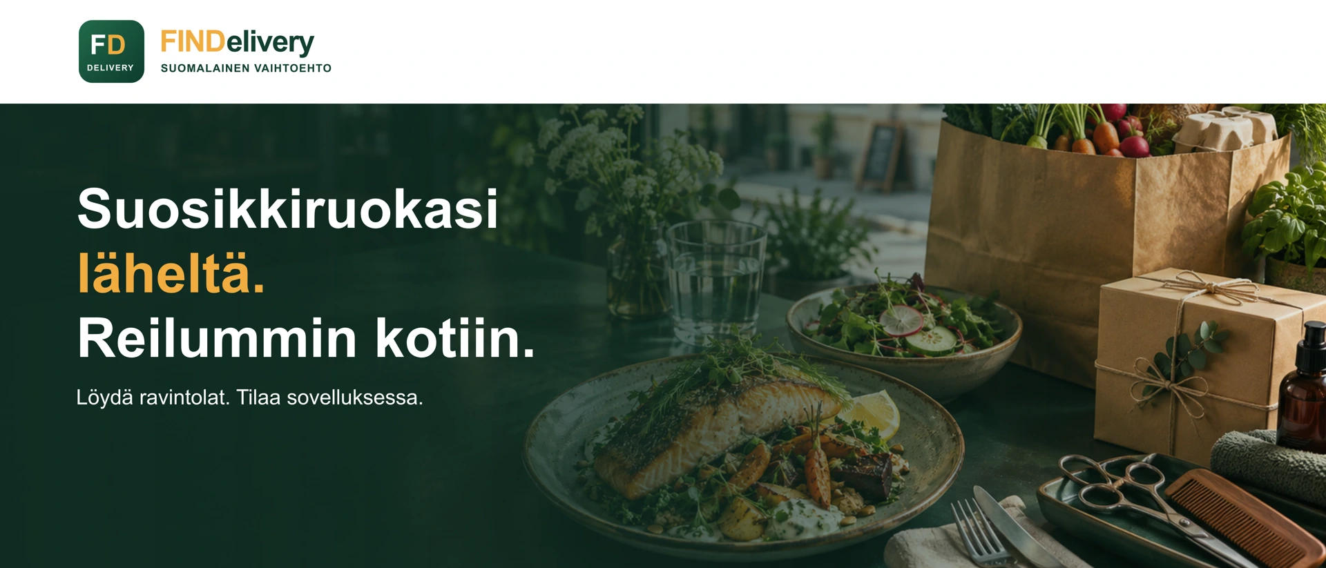 Fin Delivery – food delivery product page header