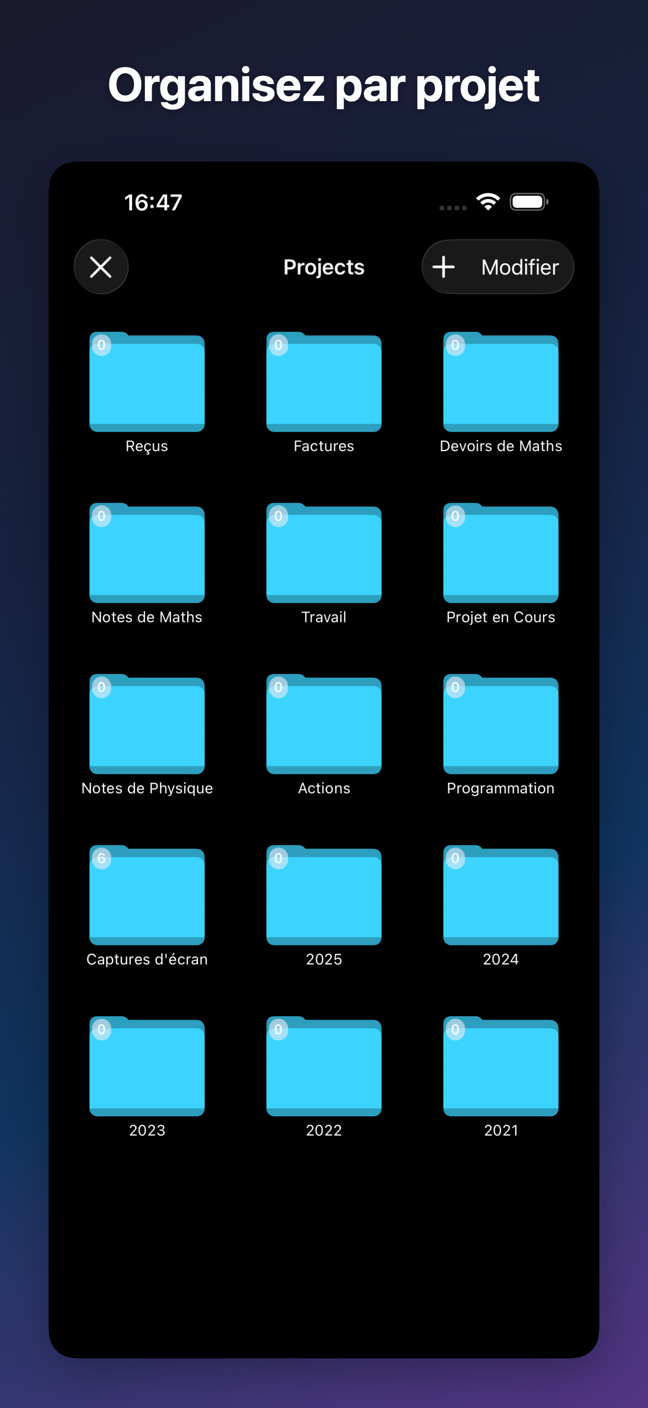 ProjectCam - Photo Folders iOS screenshot 2 showing app interface