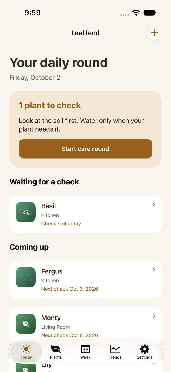 LeafTend: Plant Care screenshot 1