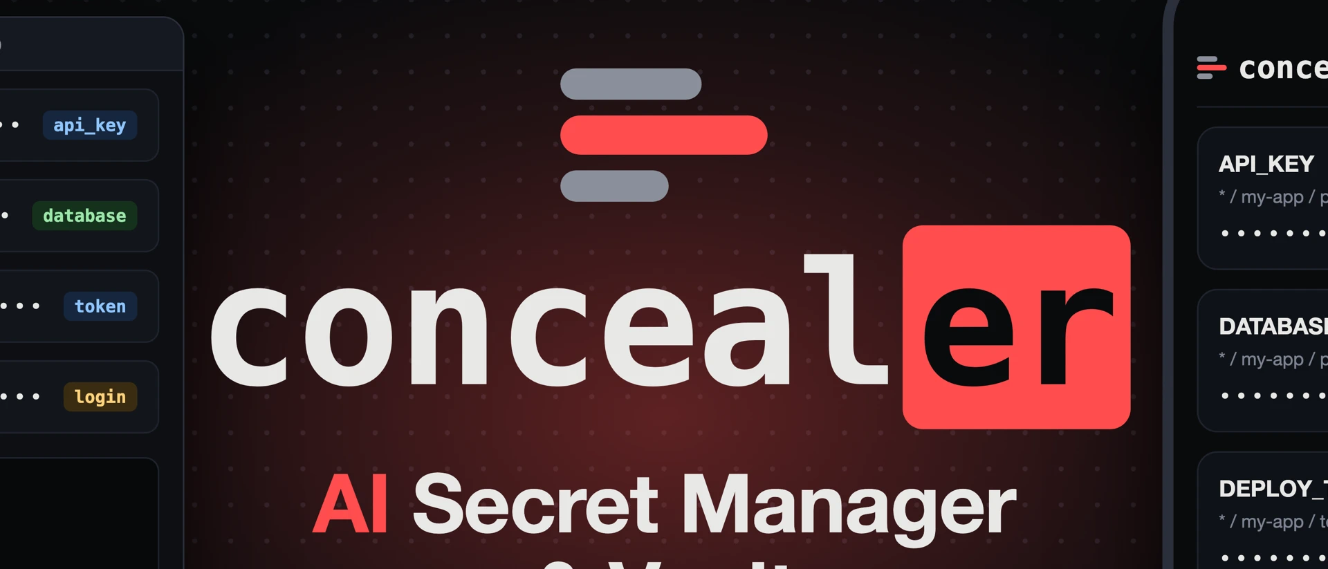 Concealer AI Secret Manager product page header