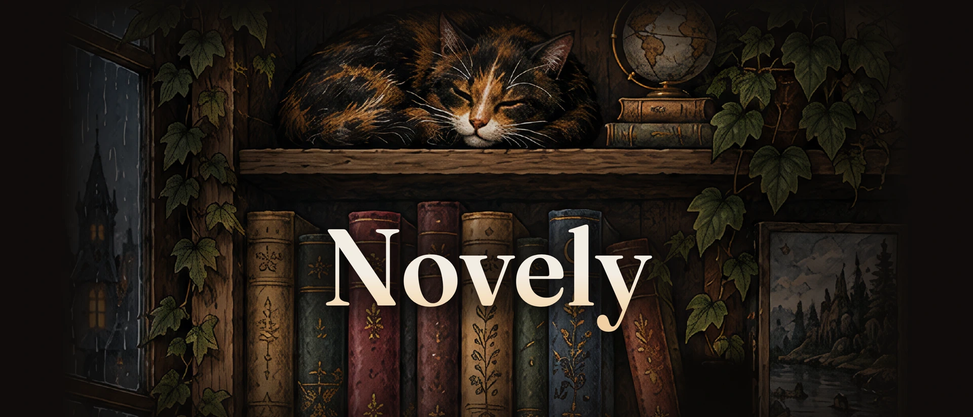 Novely: BookTracker Shelf product page header