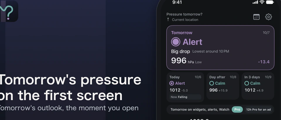 Pressure Tomorrow? - Headache App Store product page header