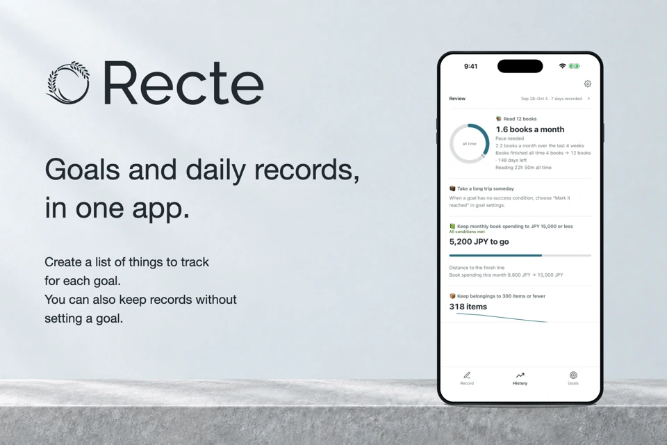 Recte - Flexible Life Tracker App Store search result