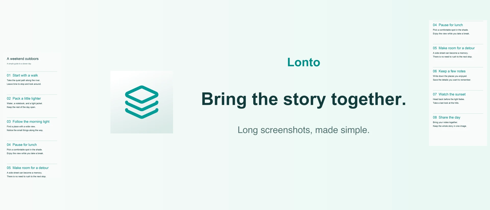 Lonto - Long Screenshots App Store product page header