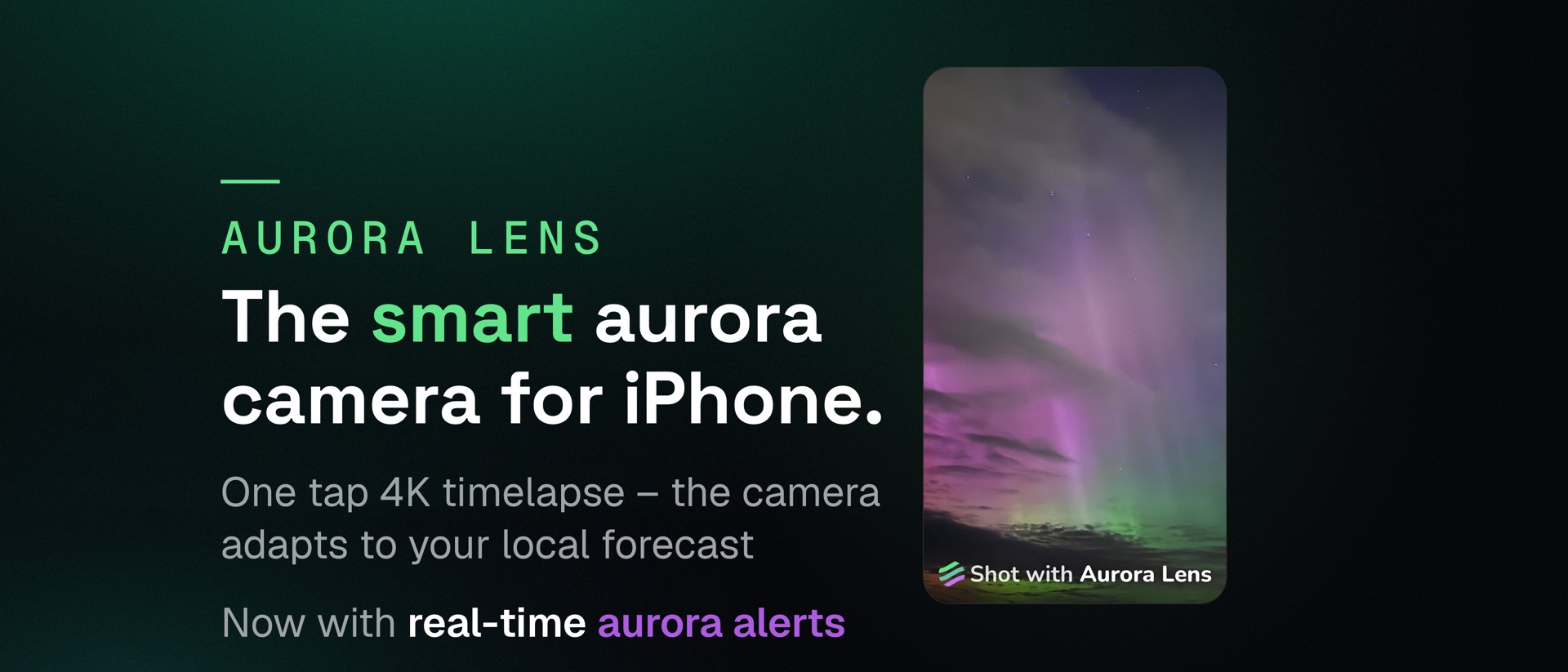 Aurora Lens: The Aurora Camera product page header