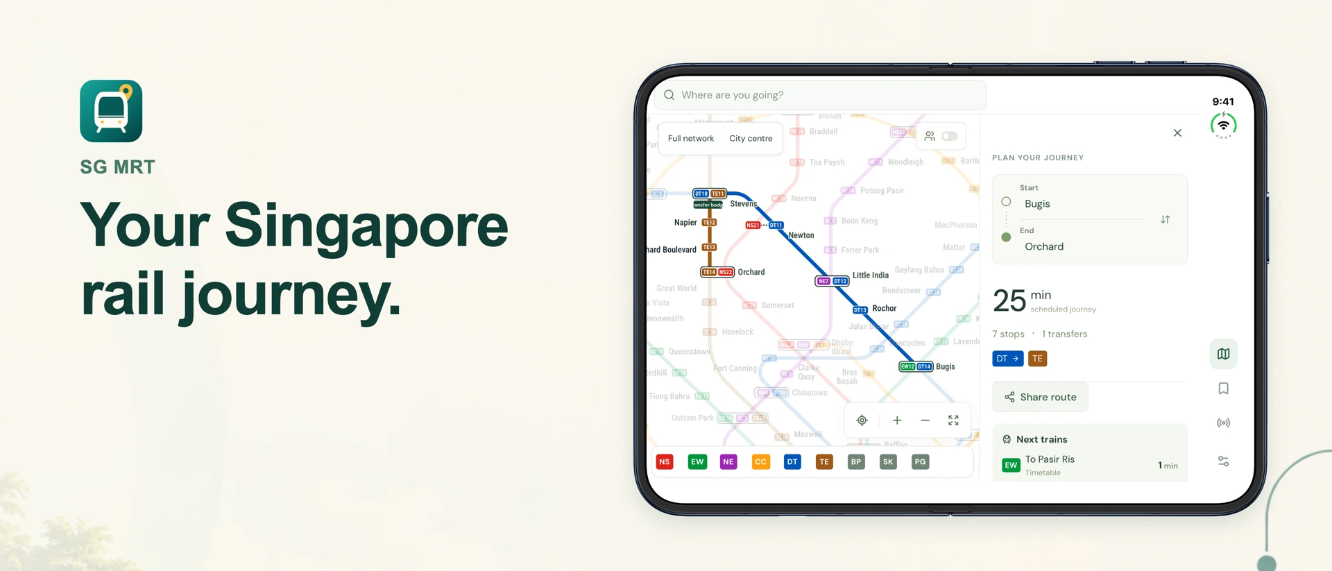 SG MRT: Singapore Rail Map product page header
