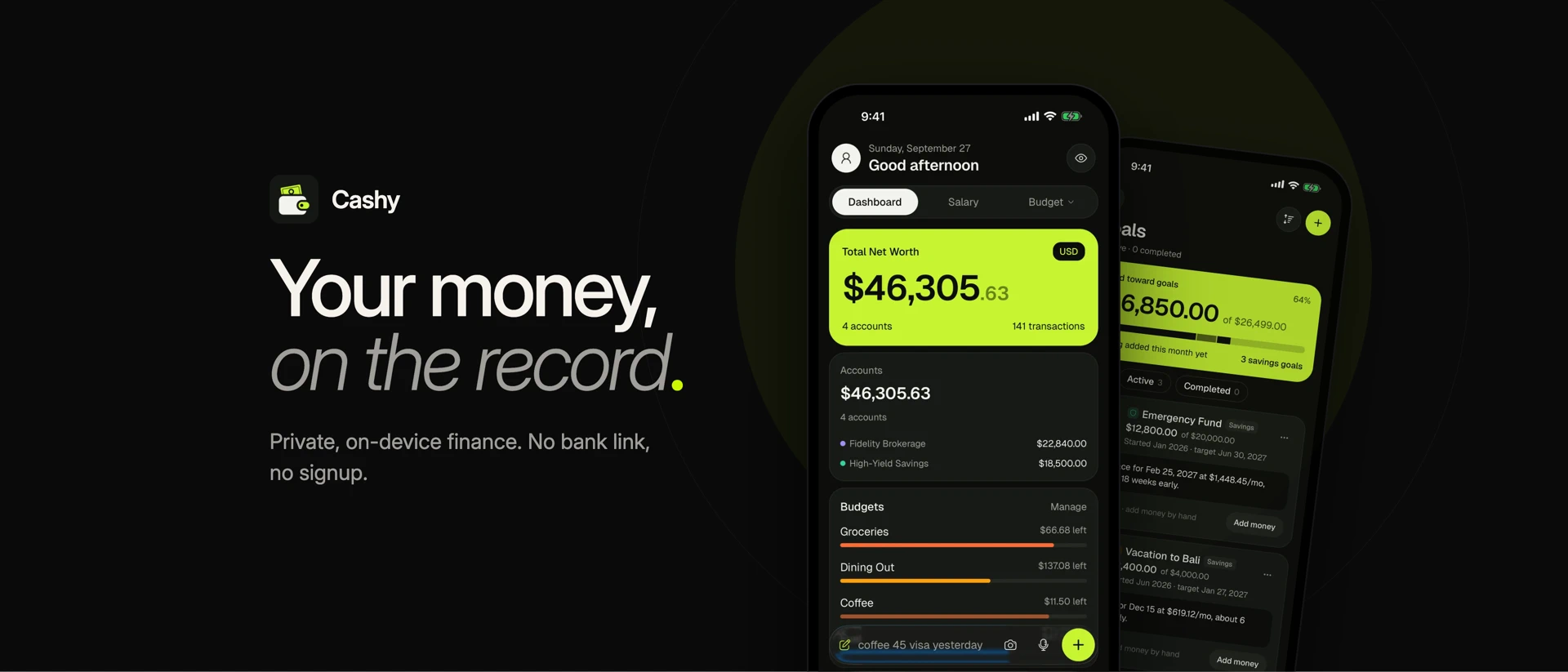 Cashy: Smart Budget & Expenses product page header