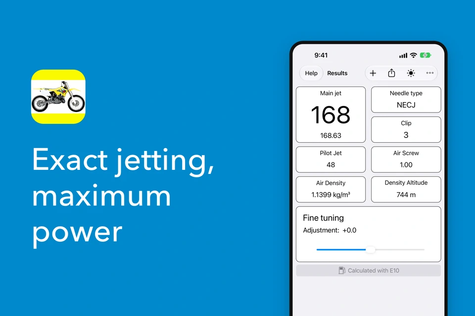 Jetting for Suzuki RM 2T bikes App Store search result